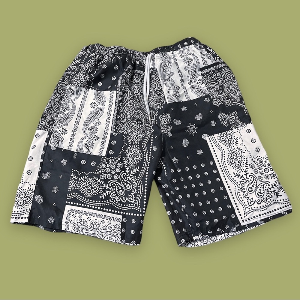 mens bandana pattern shorts